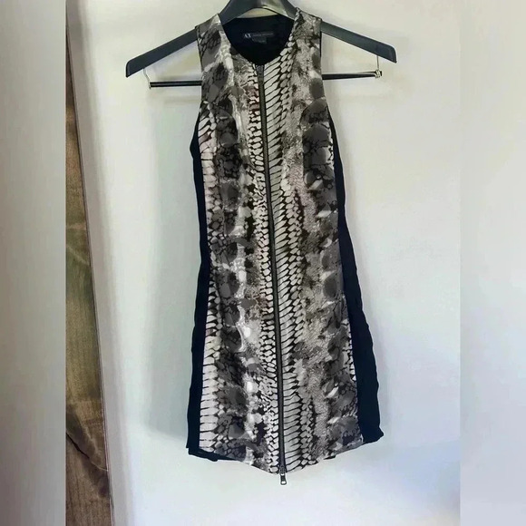 Armani Exchange A|X Snakeskin Print Zipper Dress – Size 2 - Picture 6 of 12